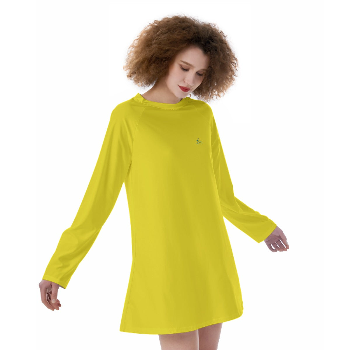 14 Couture Haute Women's Yellow Raglan Sleeve Dress