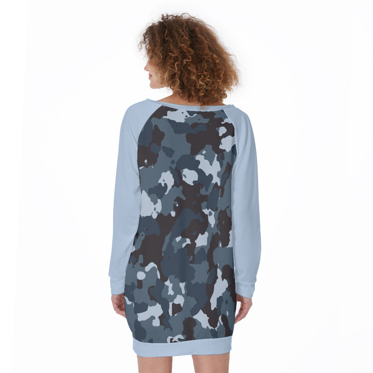 67 Couture Haute Women's Blue Camouflage Lace-Up Sweatshirt