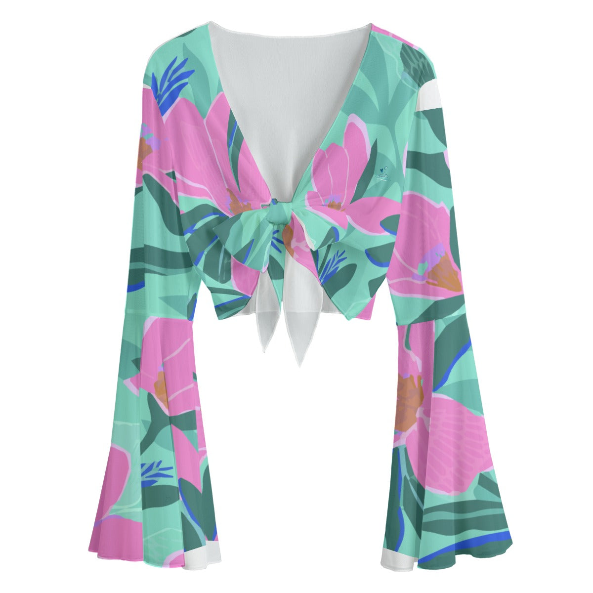 74 Couture Haute Women's Turquoise Floral Blouse