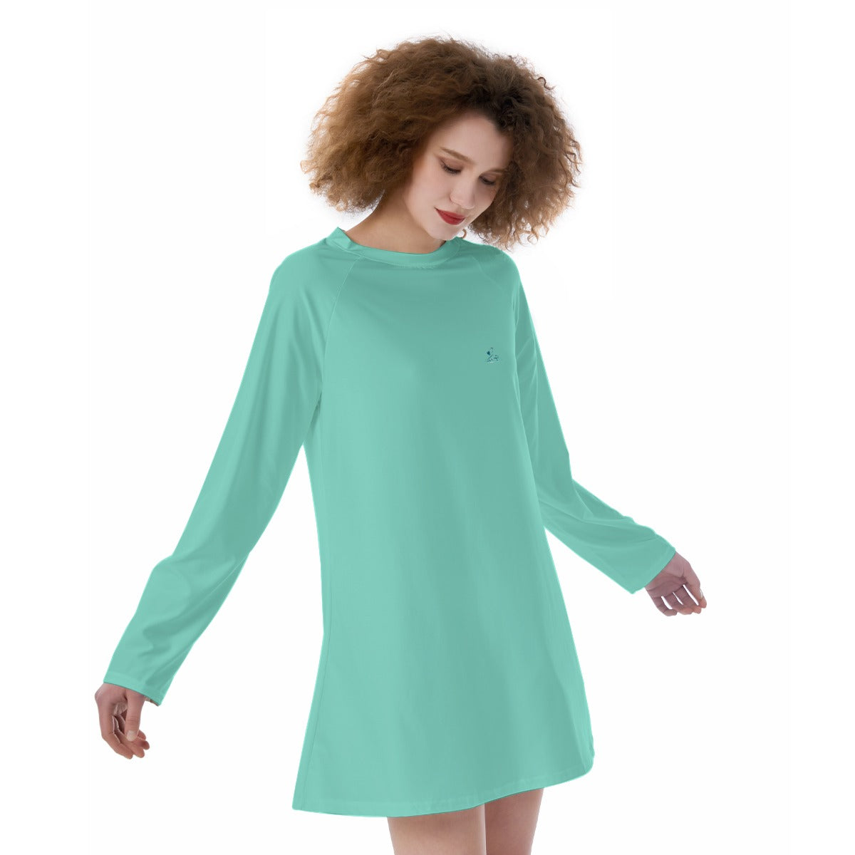 13 Couture Haute Women's Turquoise Blue Raglan Sleeve Dress