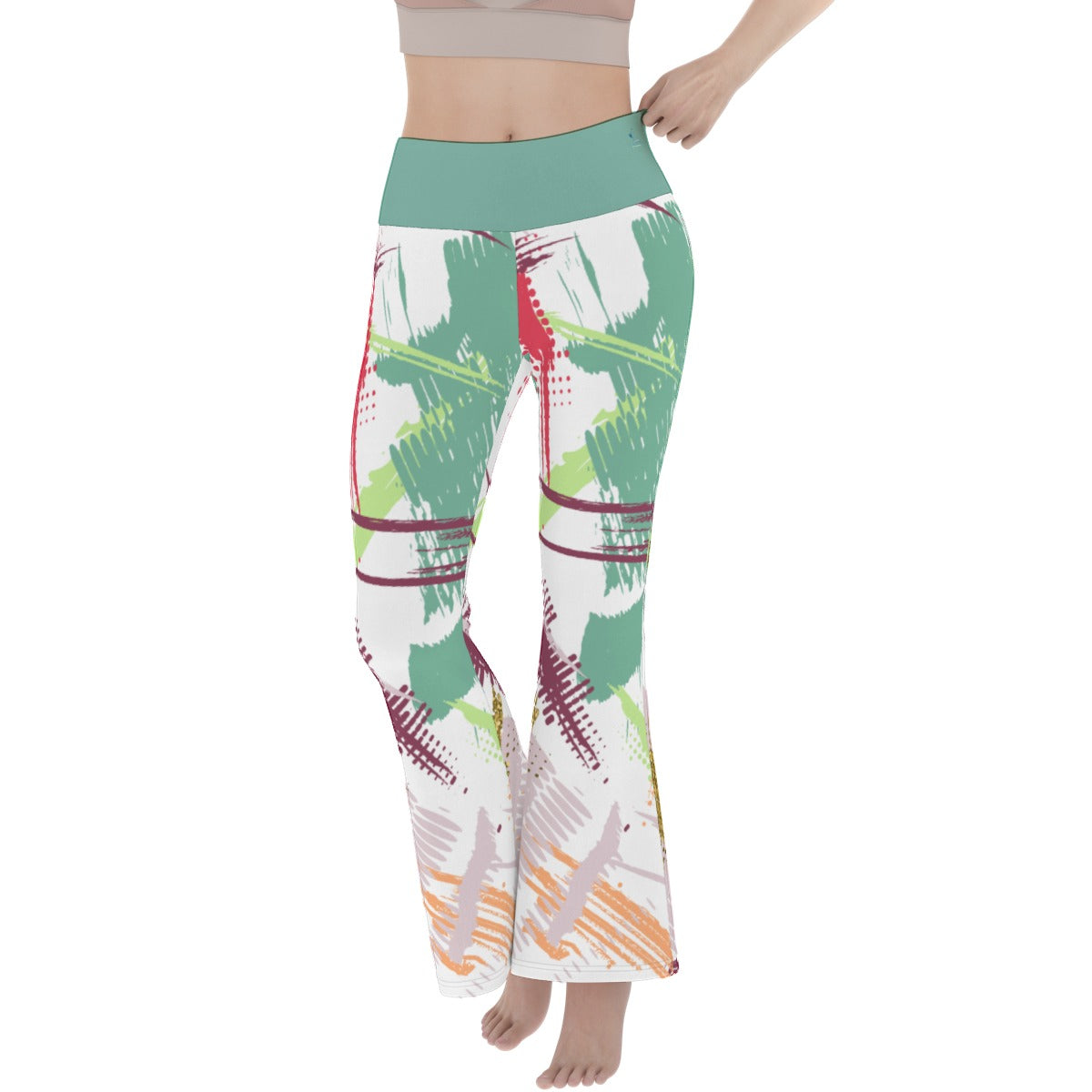 69 Couture Haute Women's Colorful Design Flare Yoga Pants