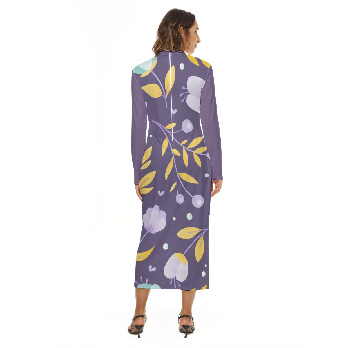 44 Couture Haute Women's Purple Floral Hip Dress
