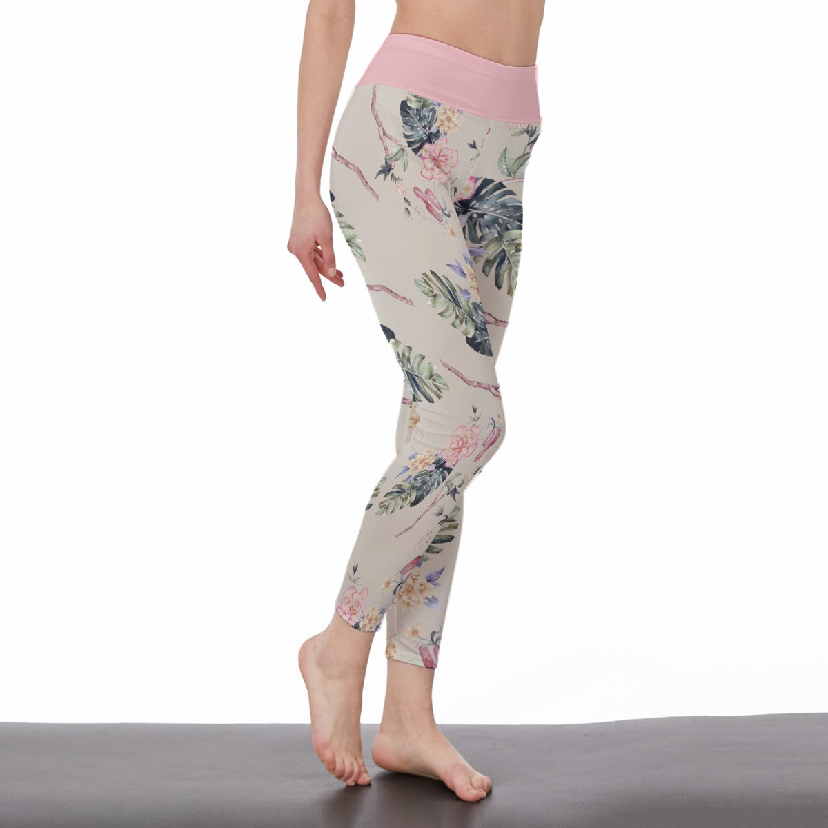 35 Couture Haute Women's Multicolor Floral High Waist Leggings | Side Stitch Closure