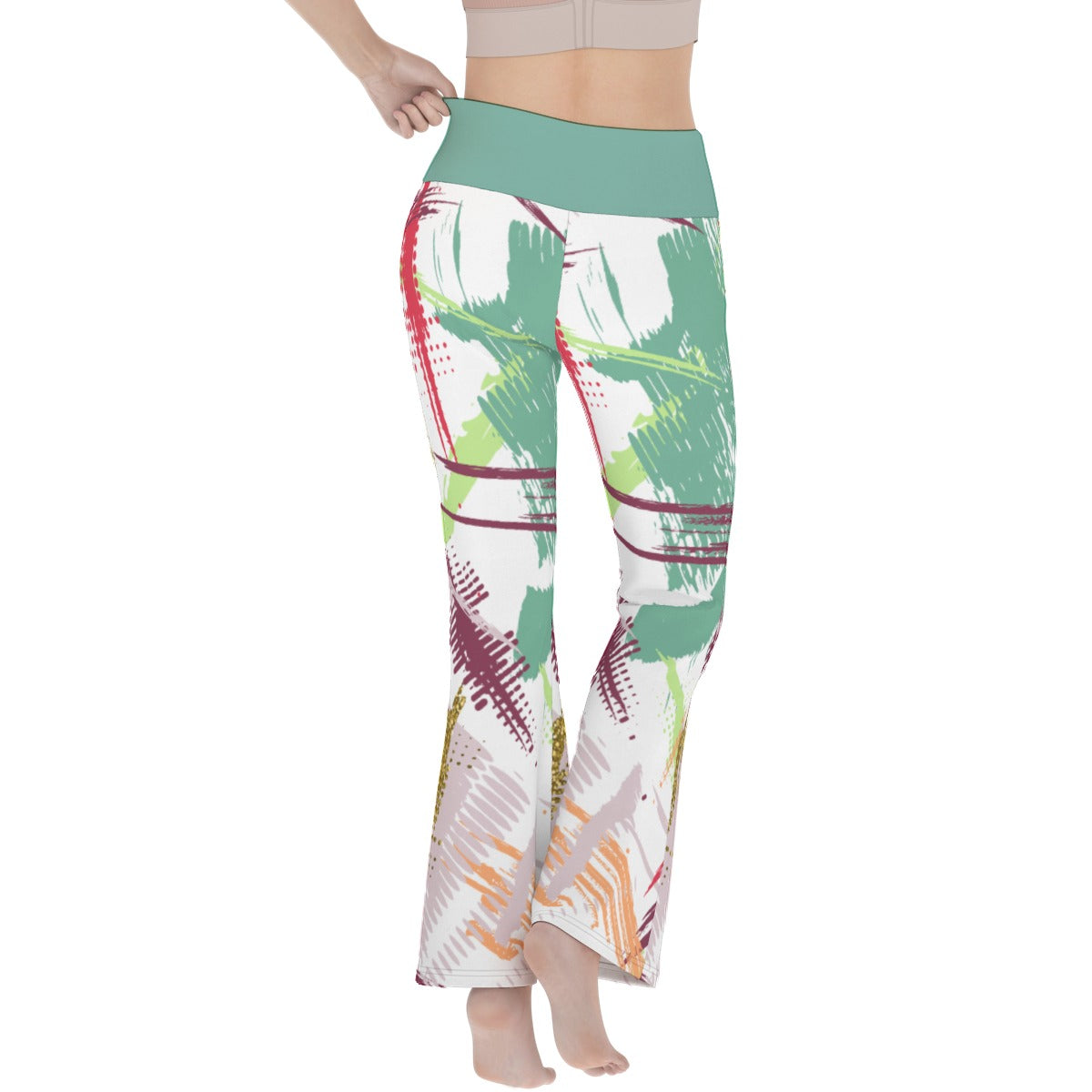 69 Couture Haute Women's Colorful Design Flare Yoga Pants