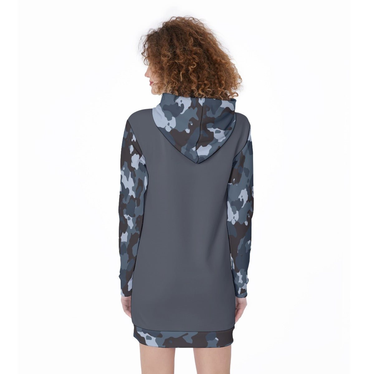 02 Couture Haute Women's Blue Camouflage Long Hoodie