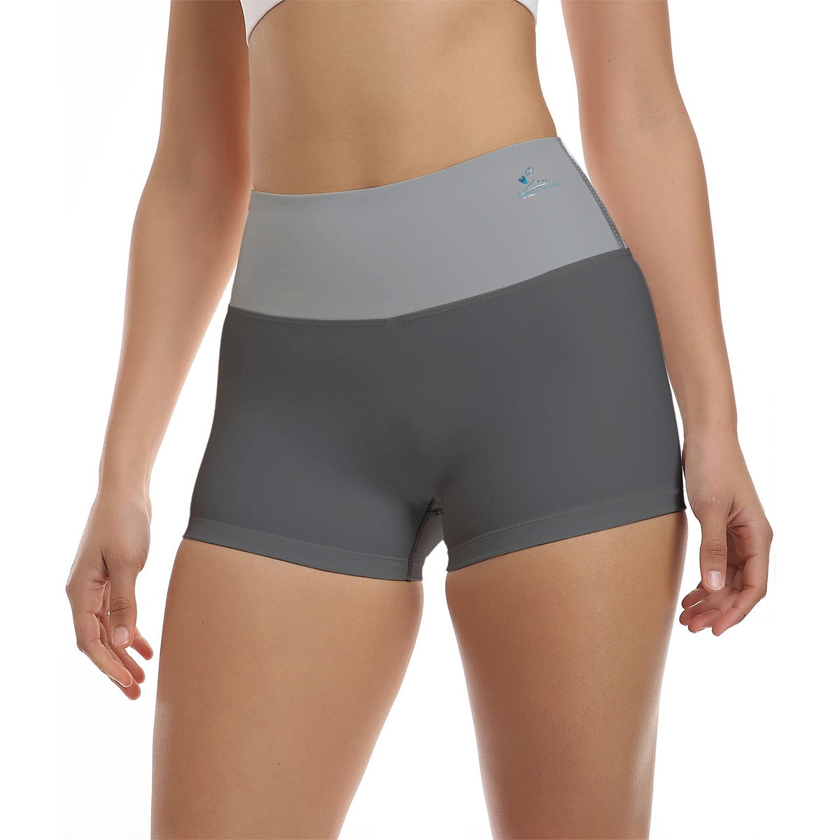 38 Couture Haute Women's Heather Grey Ultra-Short Yoga Shorts