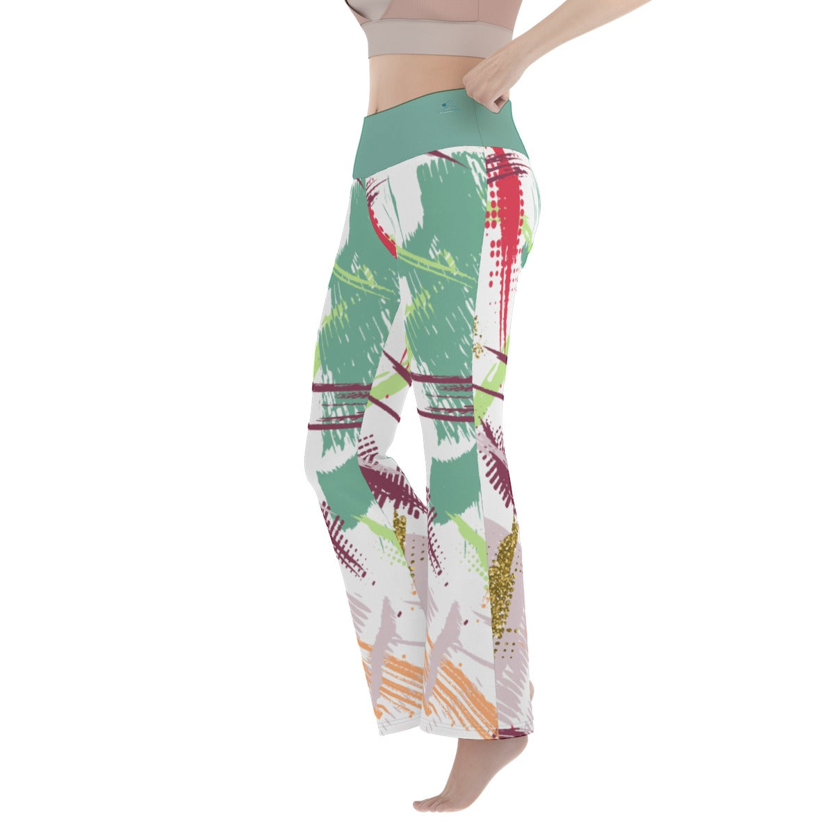 69 Couture Haute Women's Colorful Design Flare Yoga Pants