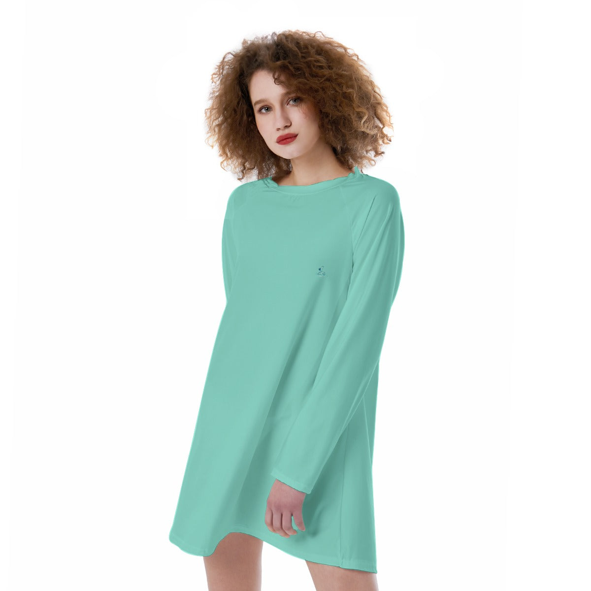13 Couture Haute Women's Turquoise Blue Raglan Sleeve Dress