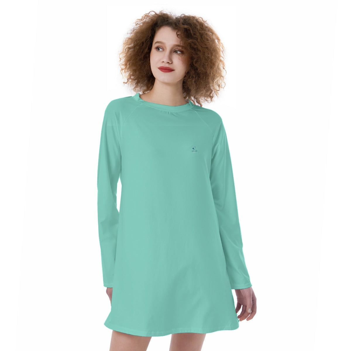 13 Couture Haute Women's Turquoise Blue Raglan Sleeve Dress