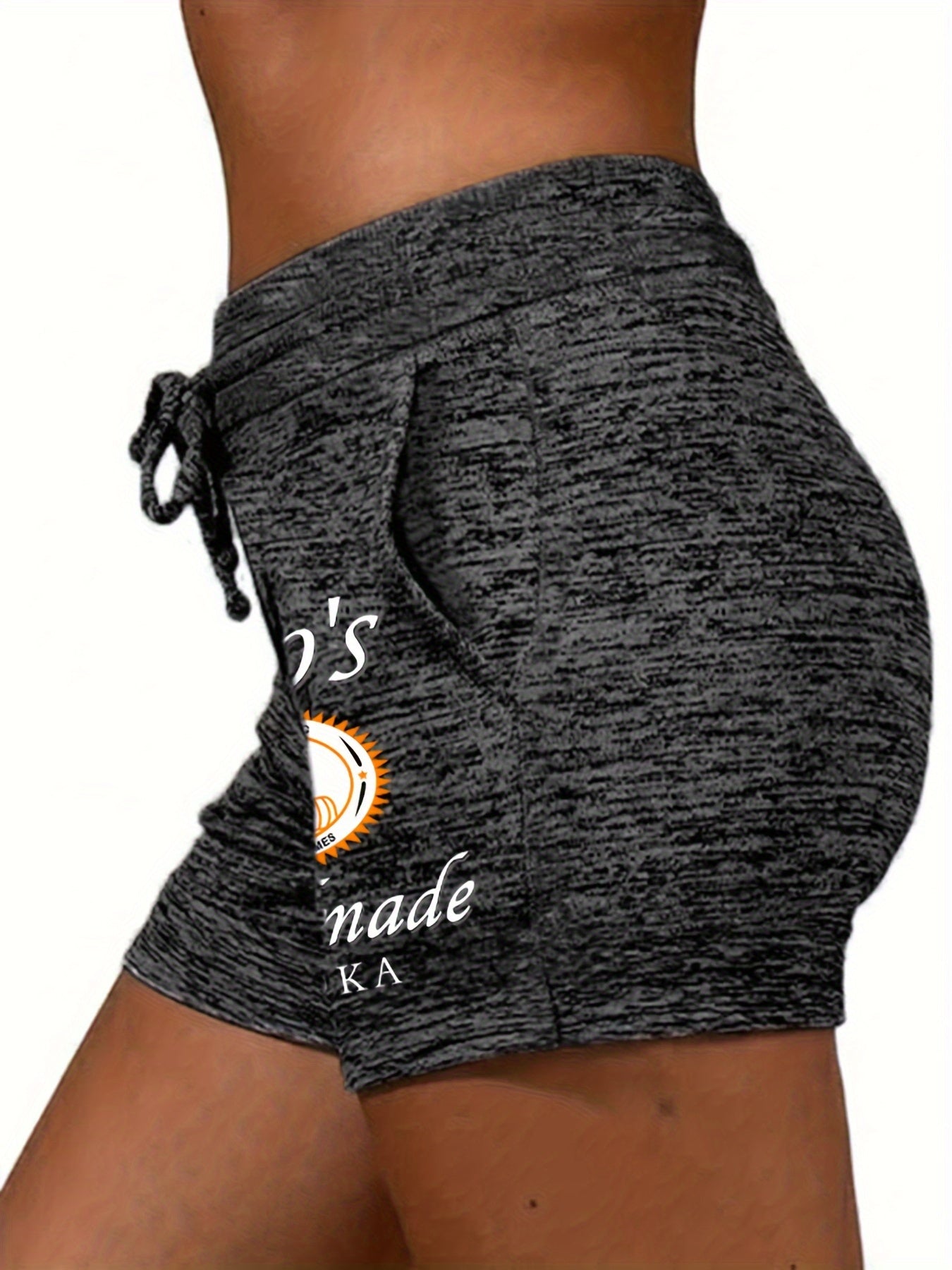 15 Distilled Tito's Print Drawstring Shorts, Casual Mid Waist With Pocket