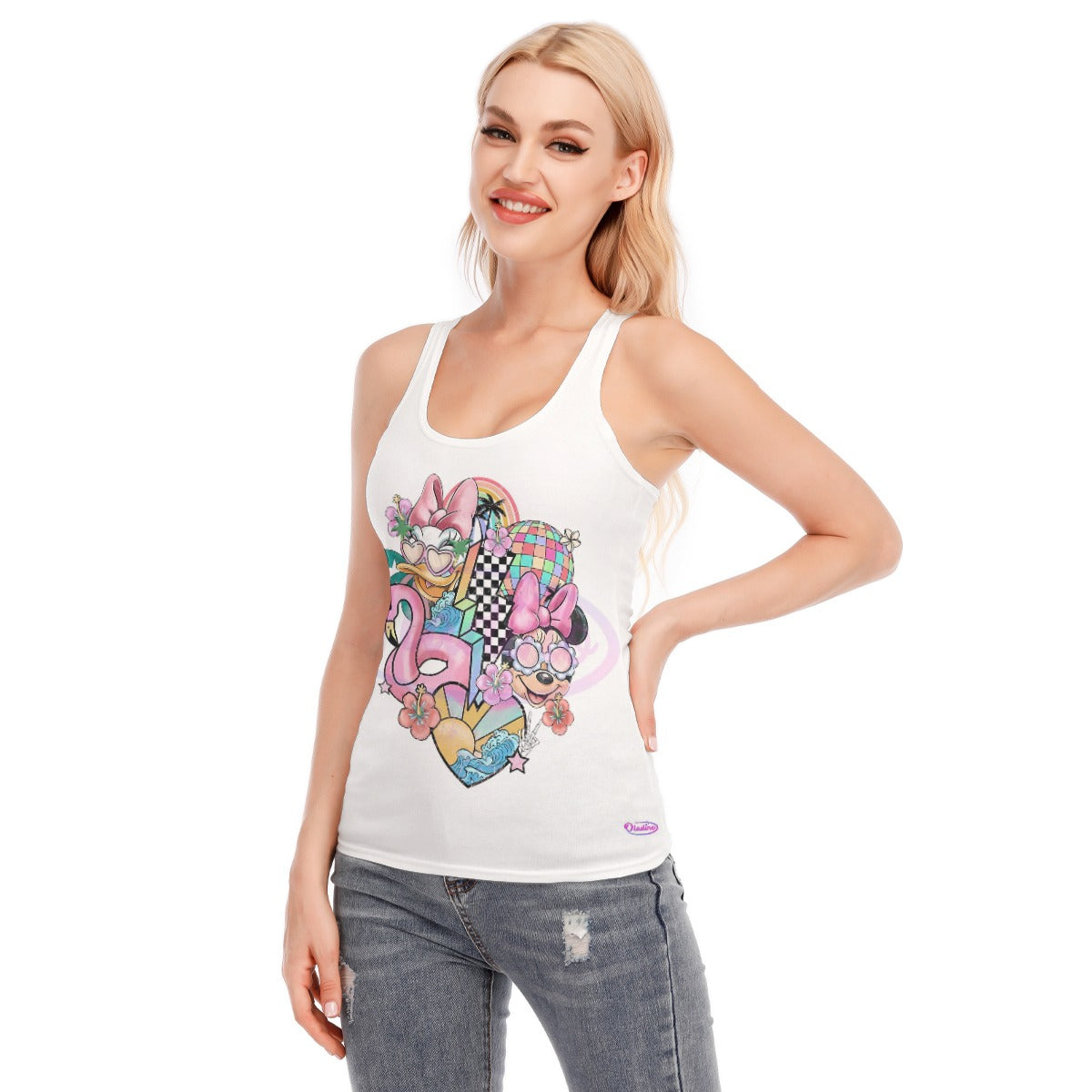 99 Couture Haute Women's Minnie Mouse Racer Tank Top | 190GSM Cotton