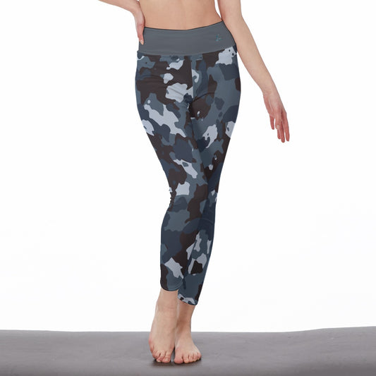 34 Couture Haute Women's Blue Camouflage Leggings