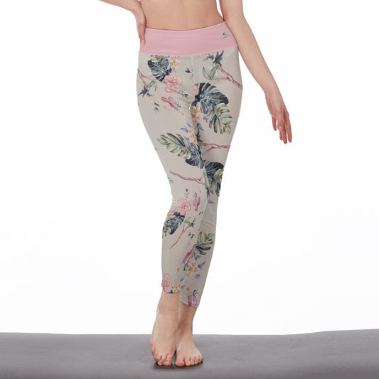 35 Couture Haute Women's Multicolor Floral High Waist Leggings | Side Stitch Closure