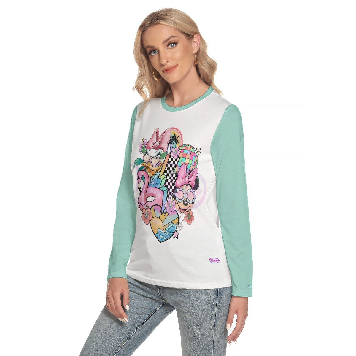 10 Couture Haute Women's Minnie Mouse & Daisy Duck O-neck Long Sleeve T-shirt