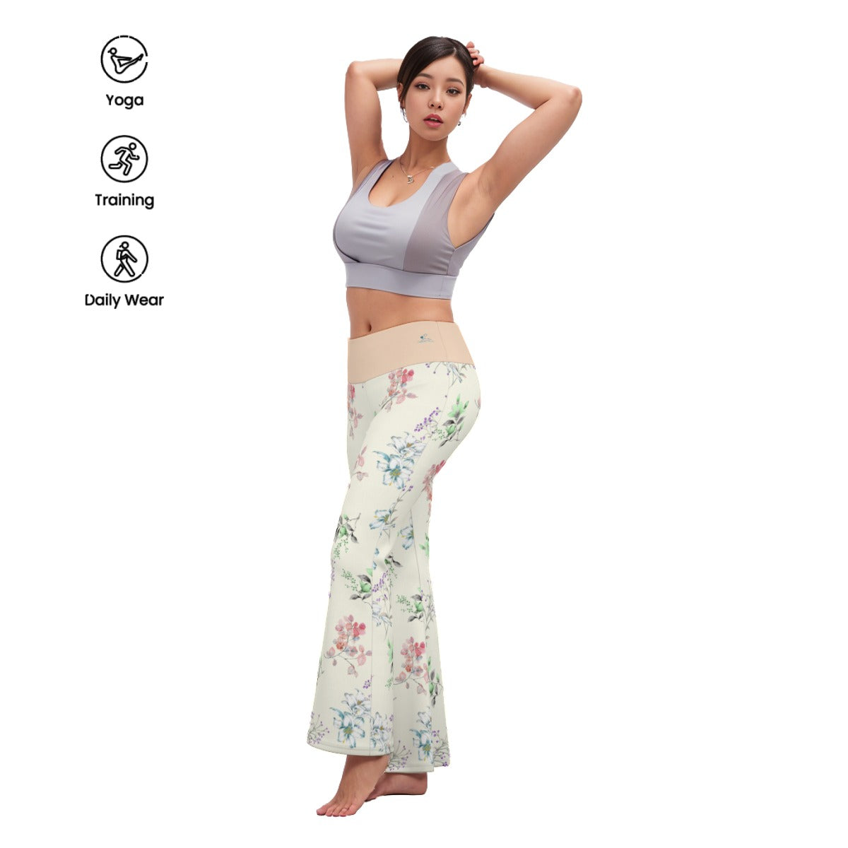 70 Couture Haute Women's Floral Flare Yoga Pants