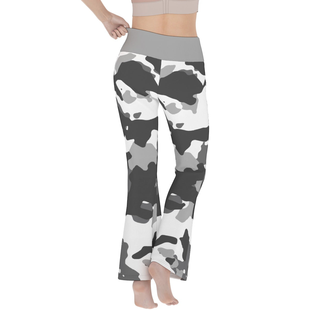 49 Couture Haute Women's Black Camouflage Flare Yoga Pants