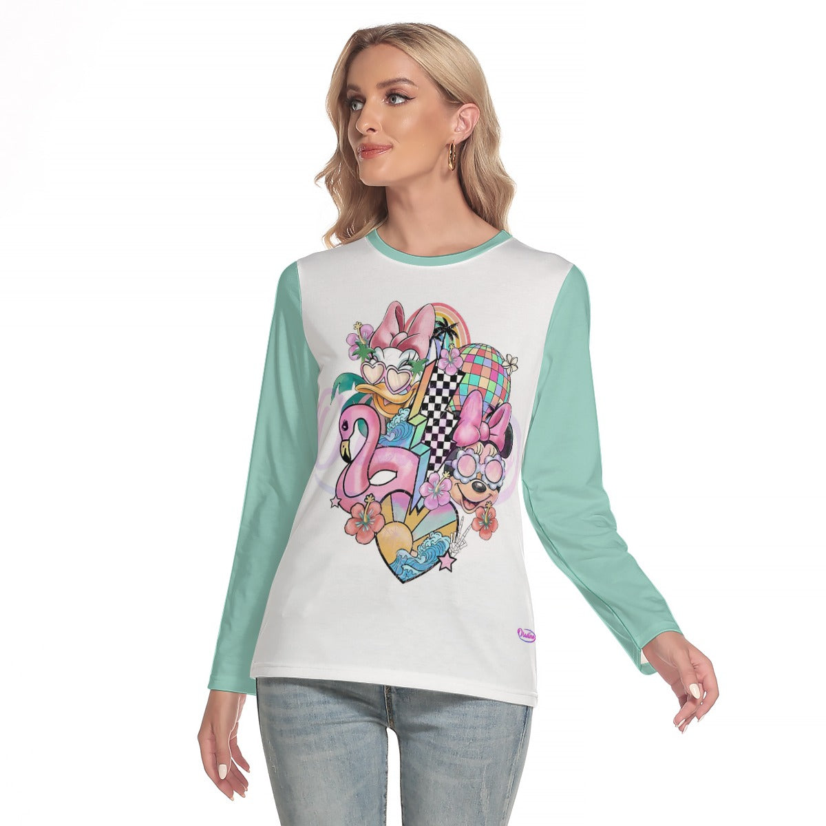 10 Couture Haute Women's Minnie Mouse & Daisy Duck O-neck Long Sleeve T-shirt