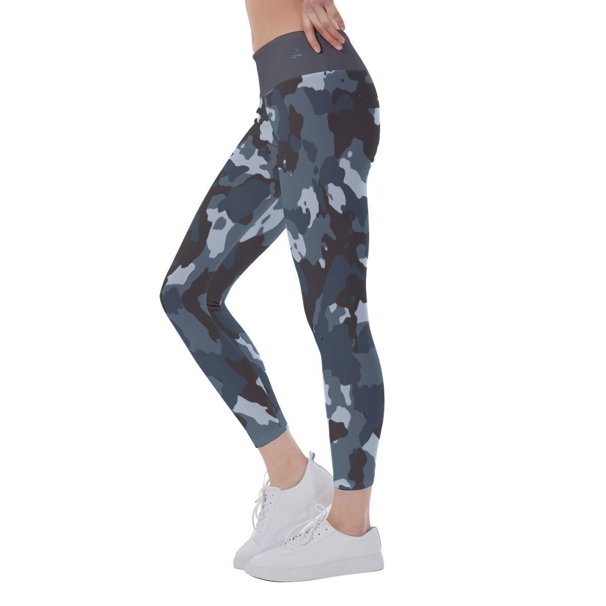 61 Couture Haute Women's Blue Camouflage Yoga Leggings