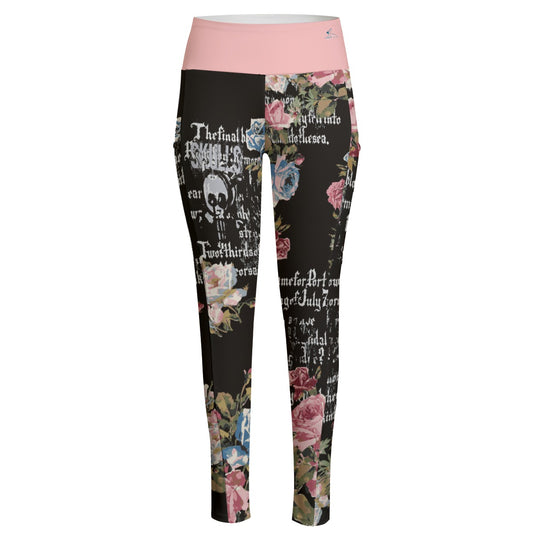 93 Couture Haute Women's Floral High Waist Leggings with Side Pocket