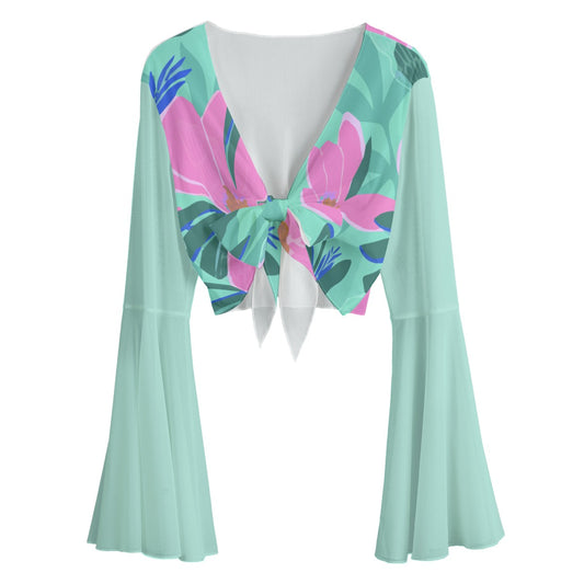 72 Couture Haute Women's Turquoise Floral Blouse