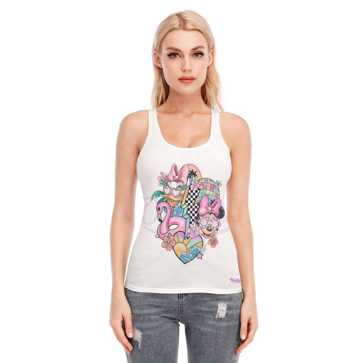 99 Couture Haute Women's Minnie Mouse Racer Tank Top | 190GSM Cotton