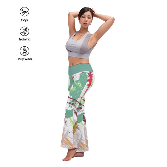 69 Couture Haute Women's Colorful Design Flare Yoga Pants