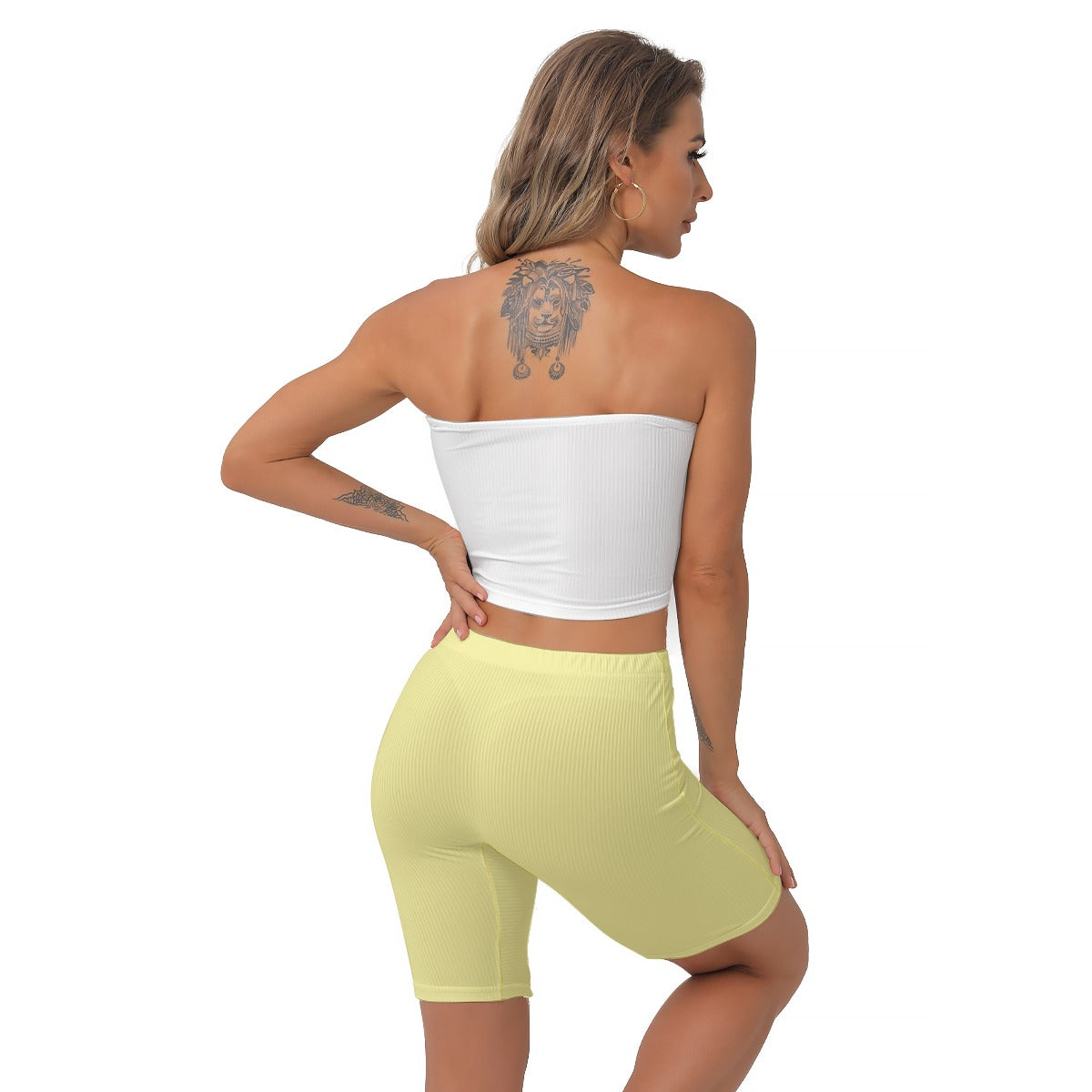 113 Couture Haute Women's Yellow Legging Shorts