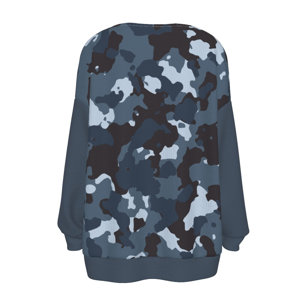 06 Couture Haute Women's Blue Camouflage Imitation Knitted Cardigan