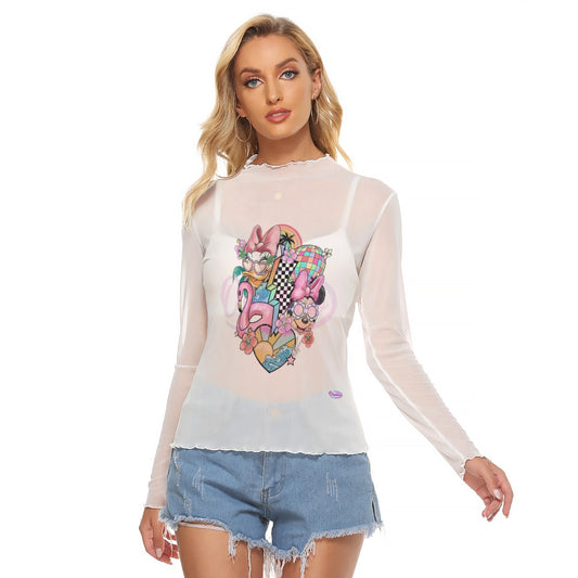 09 Couture Haute Women's Minnie Mouse & Daisy Duck Mesh T-shirt