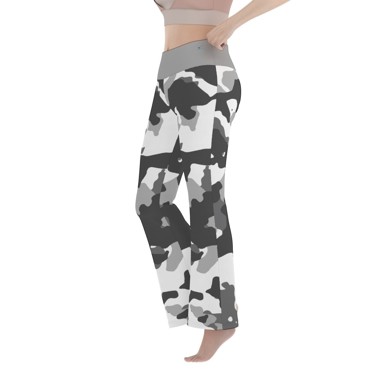 49 Couture Haute Women's Black Camouflage Flare Yoga Pants