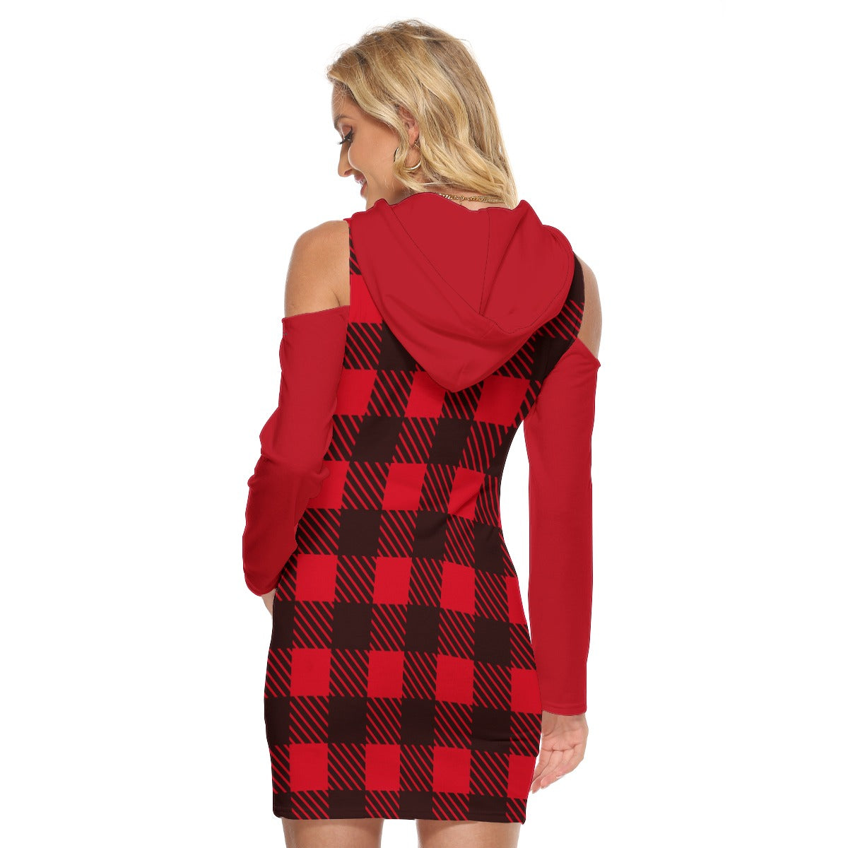 57 Couture Haute Women's Red Plaid Tight Dress