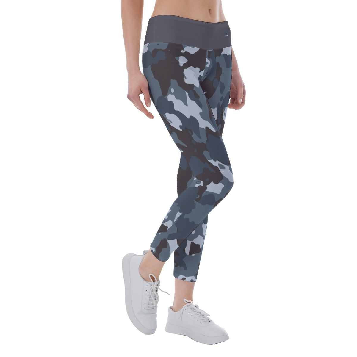 61 Couture Haute Women's Blue Camouflage Yoga Leggings