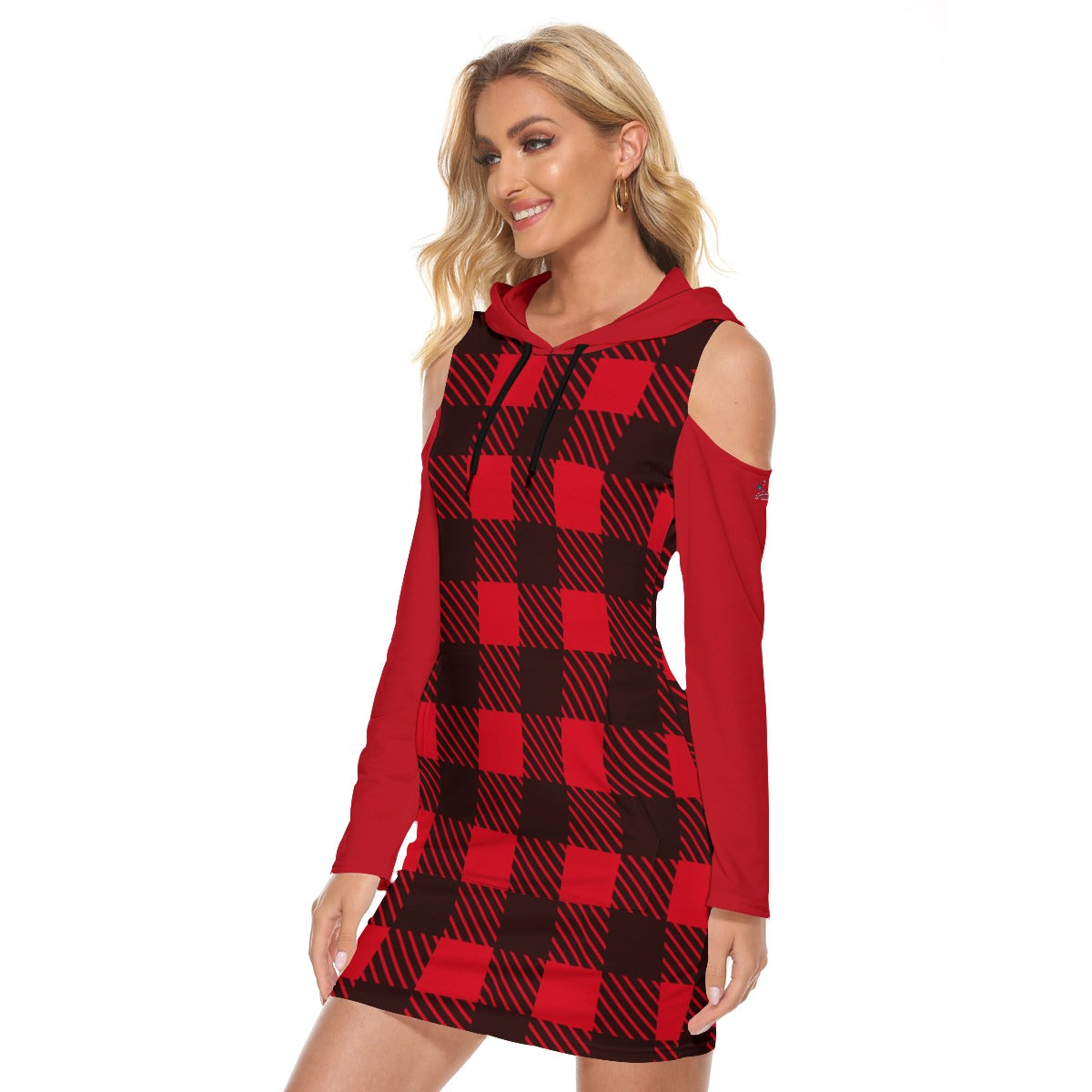 57 Couture Haute Women's Red Plaid Tight Dress