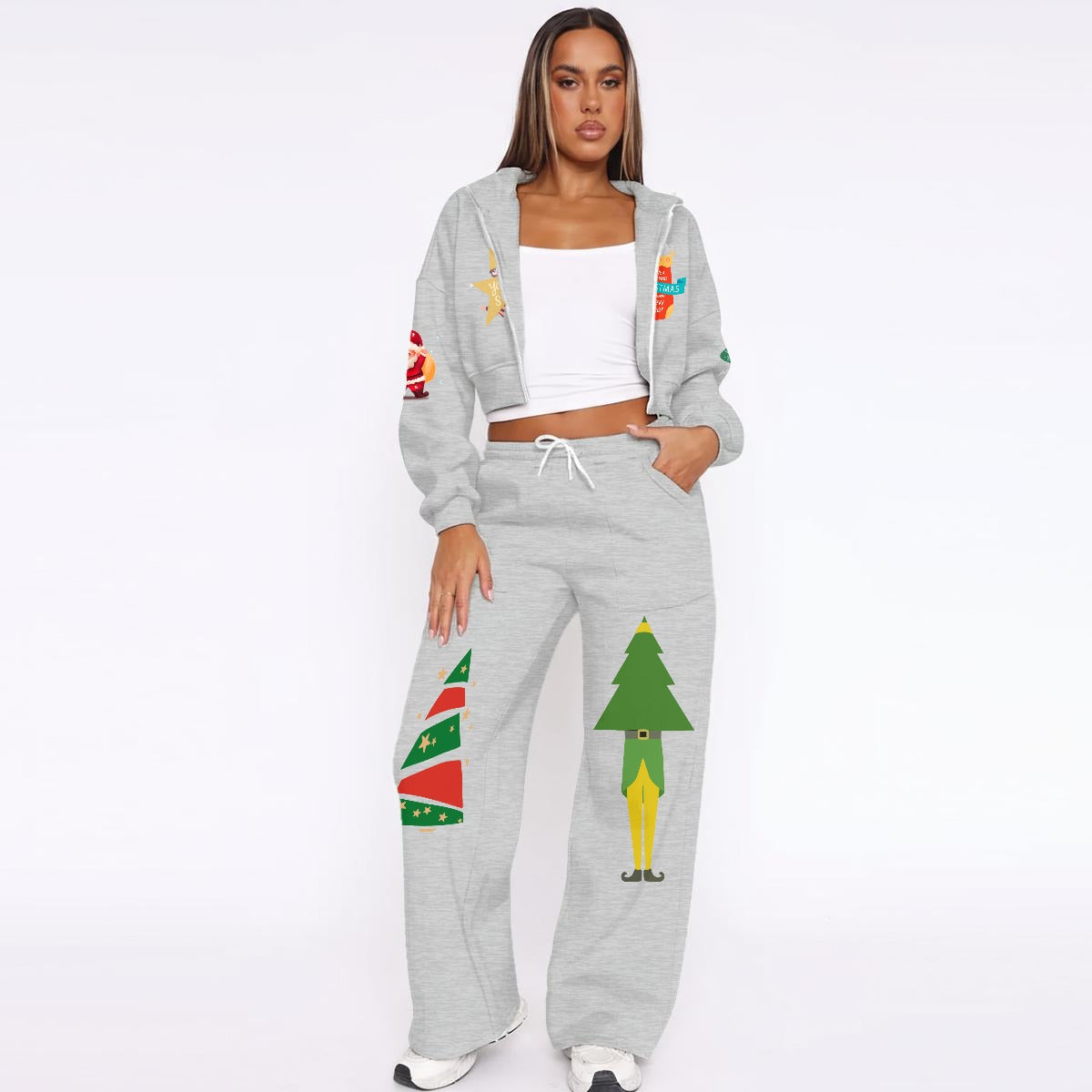 125 Couture Haute Women’s Christmas Tracksuit With Fleece|DTF in Many Colors