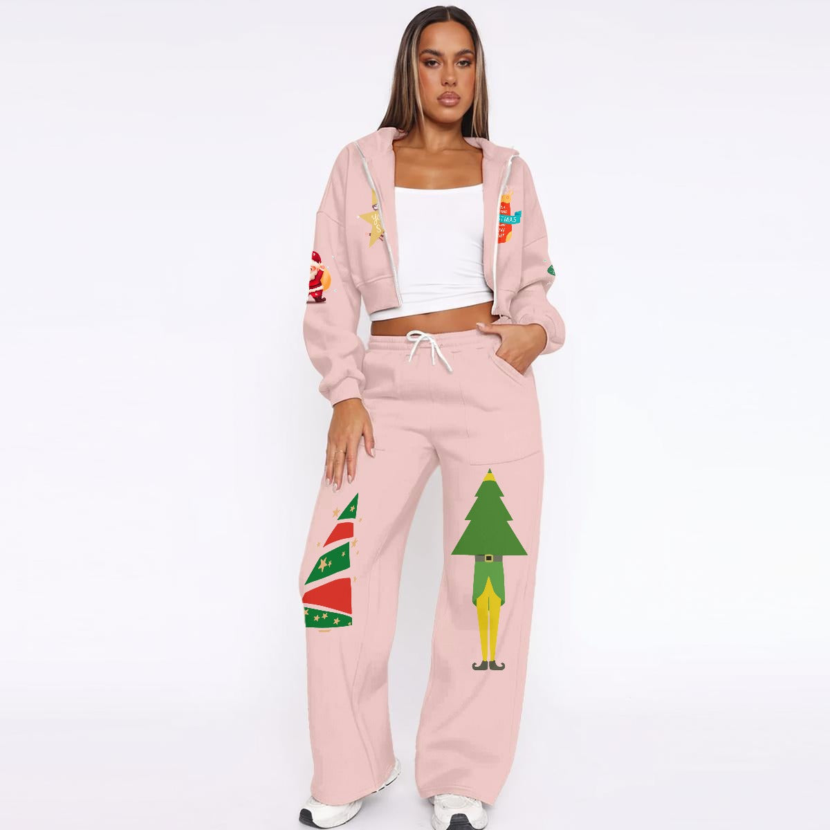125 Couture Haute Women’s Christmas Tracksuit With Fleece|DTF in Many Colors