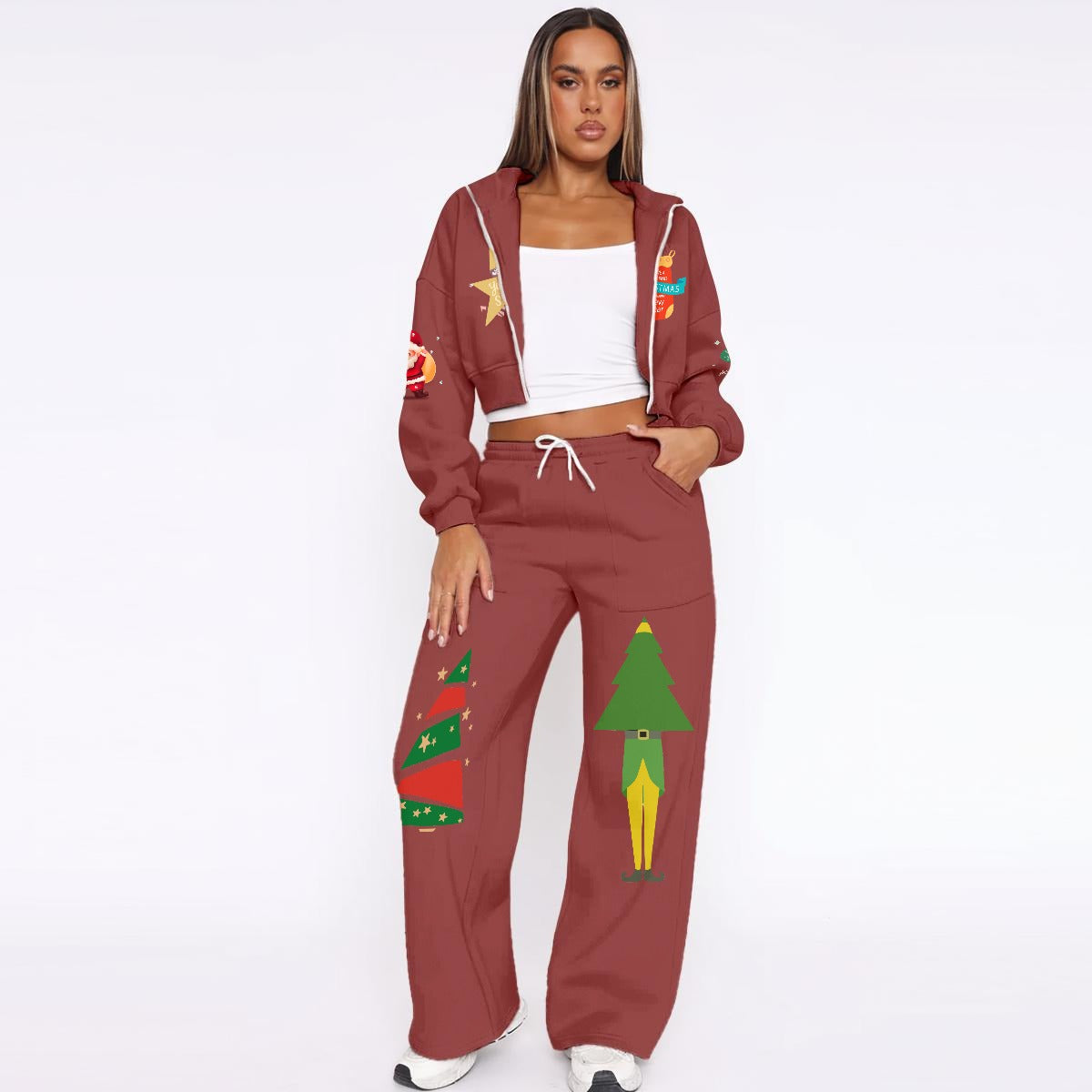 125 Couture Haute Women’s Christmas Tracksuit With Fleece|DTF in Many Colors